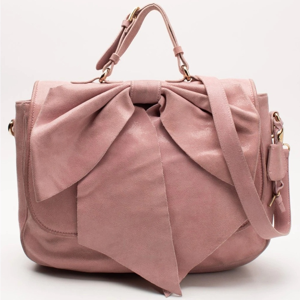 RED Valentino Bow Bag in Cammeo Pink Calfskin Leather New w/ defects